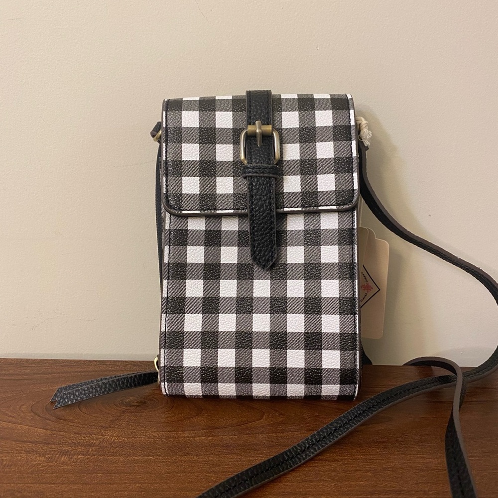 St. John's Bay Black and White Plaid Crossbody Bag